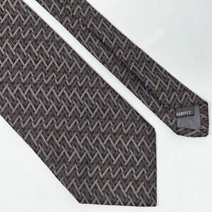 ROBERT TALBOTT BEST OF CLASS SILK TIE BROWN GRAY ABSTRACT LINES 4" X 59"